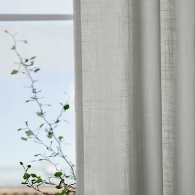 SILVERLÖNN Voilage, 2 pièces, gris clair/ruflette, 145x300 cm