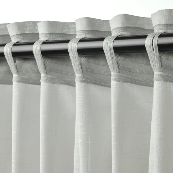 SILVERLÖNN Voilage, 2 pièces, gris clair/ruflette, 145x300 cm