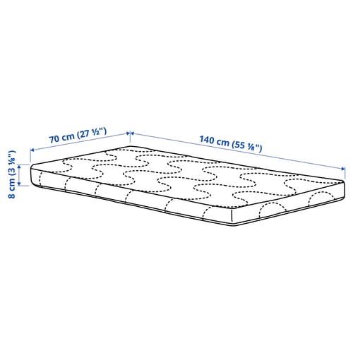 SKÖNAST Matelas mousse pour lit bébé, 70x140x8 cm