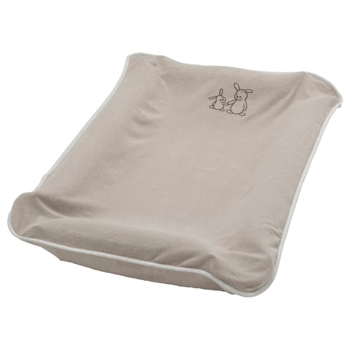 SKÖTSAM Matelas à langer avec housse, beige/tissu éponge, 53x80 cm