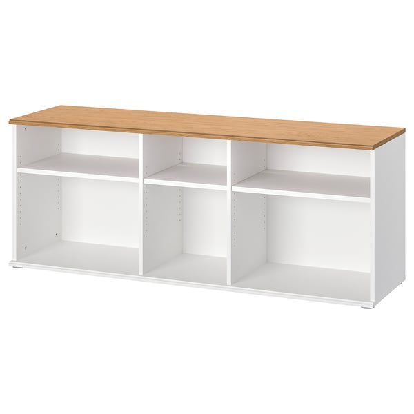 SKRUVBY Banc TV, blanc, 156x38x60 cm