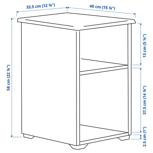 SKRUVBY Table d'appoint, blanc, 40x32 cm
