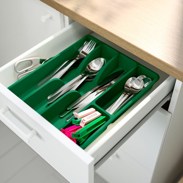SMÄCKER Range-couverts, vert vif, 31x26 cm