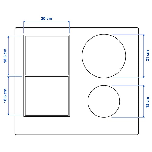 SMAKLIG Plaque de cuisson à induction, IKEA 500 noir, 59 cm