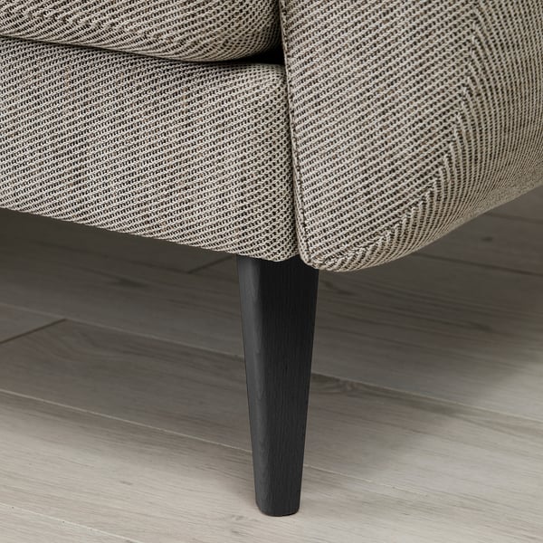 SMEDSTORP Canapé 3 places avec méridienne, Viarp beige/brun/noir