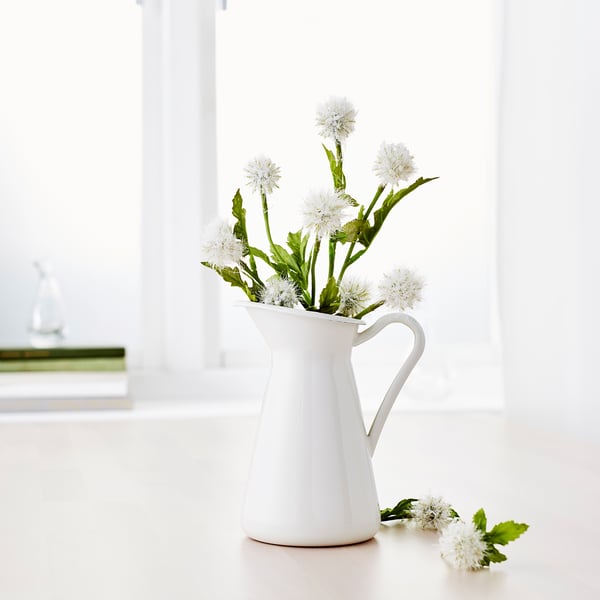 SOCKERÄRT Vase/pichet, blanc, 16 cm