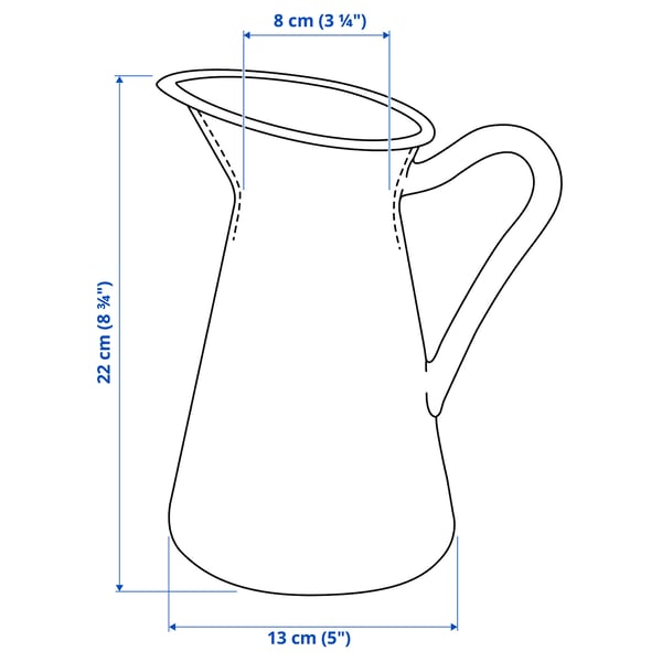 SOCKERÄRT Vase/pichet, blanc, 22 cm