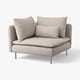 SÖDERHAMN Module d'angle, Fridtuna beige clair