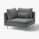 SÖDERHAMN Module d'angle, Johanneshov gris foncé