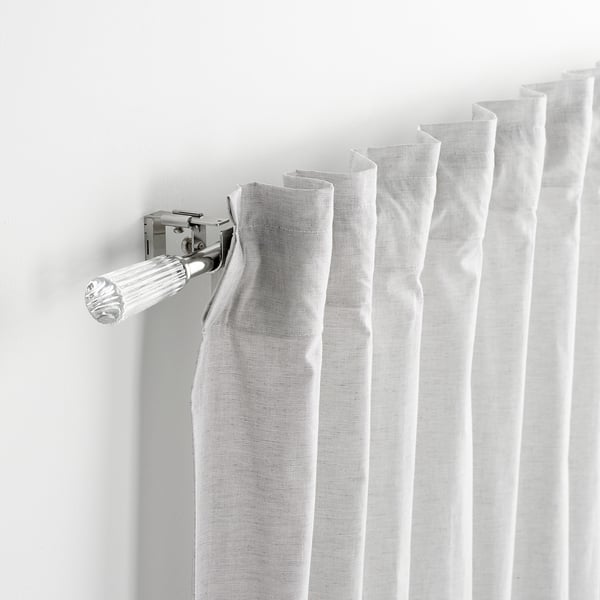 SOLDVÄRGMAL Set tringle à rideaux, couleur argent, 120-210 cm 19 mm