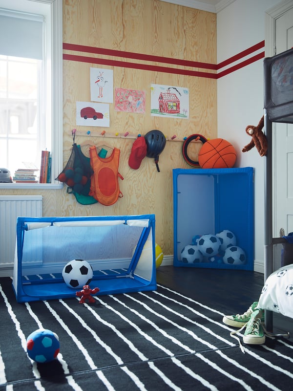 SPARKA Peluche, ballon de foot mini/bleu rouge