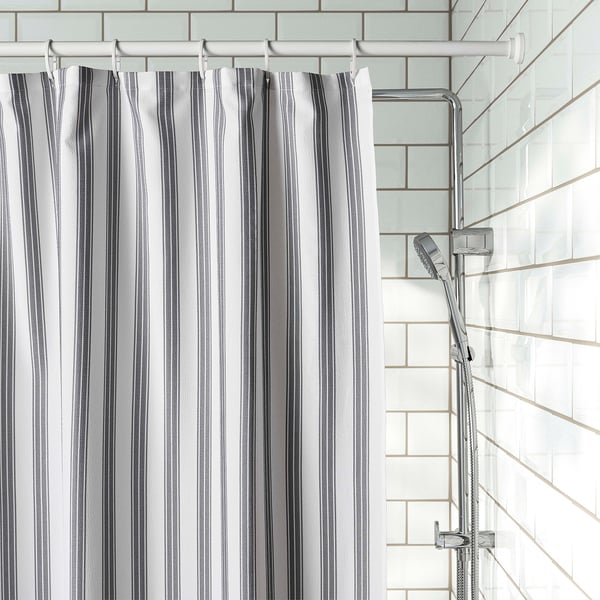 STAVBJÖRNBÄR Rideau de douche, noir/blanc, 180x200 cm