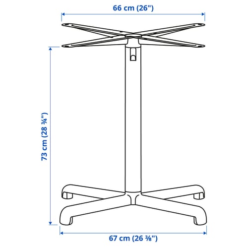 STENSELE Piètement en croix, anthracite, 73 cm