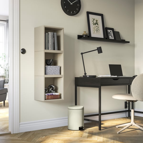 STENTRAPPA Poubelle à pédale, beige-gris clair, 9 l