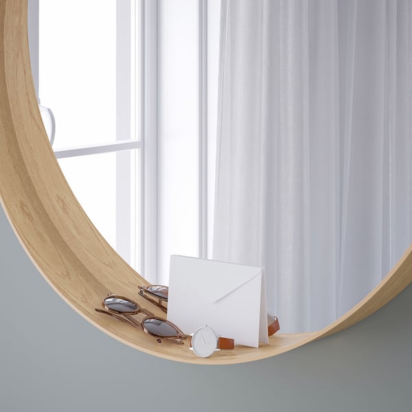 STOCKHOLM Miroir, plaqué chêne, 80 cm