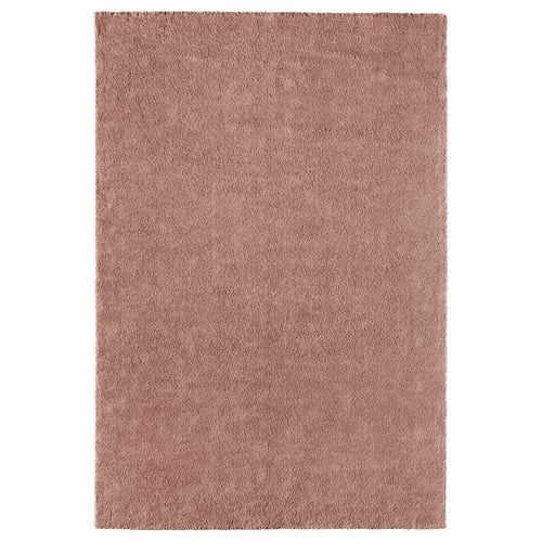 STOENSE Tapis, poils ras, rose pâle, 200x300 cm