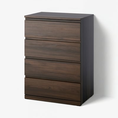 STORKLINTA Commode 4 tiroirs, brun foncé/motif chêne, 70x50x98 cm