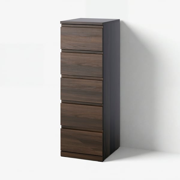 STORKLINTA Commode 5 tiroirs, brun foncé/motif chêne, 40x50x120 cm