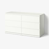 STORKLINTA Commode 6 tiroirs, blanc, 140x50x75 cm