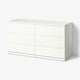 STORKLINTA Commode 6 tiroirs, blanc, 140x50x75 cm