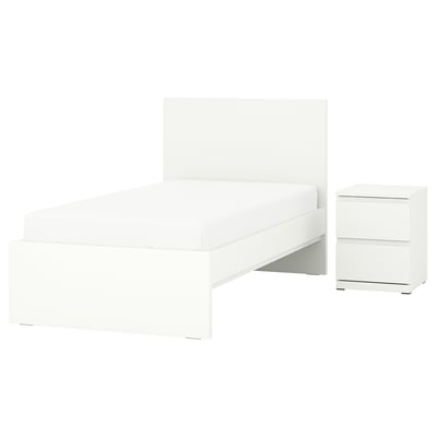 STORKLINTA Mobilier chambre, lot de 2, blanc, 90x200 cm