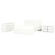 STORKLINTA Mobilier chambre, lot de 4, blanc, 160x200 cm