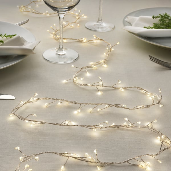 STRÅLA Guirlande à LED, à pile micro