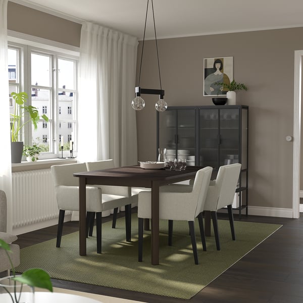 STRANDTORP Table extensible, brun, 150/205/260x95 cm
