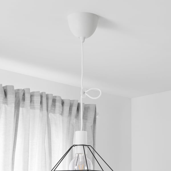 SUNNEBY Monture électrique, blanc textile, 1.8 m