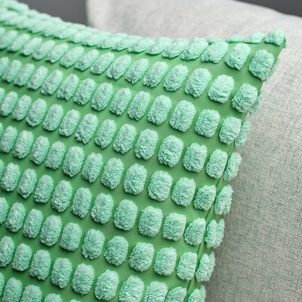 SVARTPOPPEL Housse de coussin, vert clair, 50x50 cm