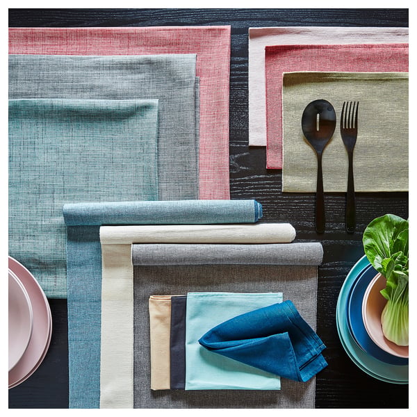 SVARTSENAP Chemin de table, gris, 35x130 cm