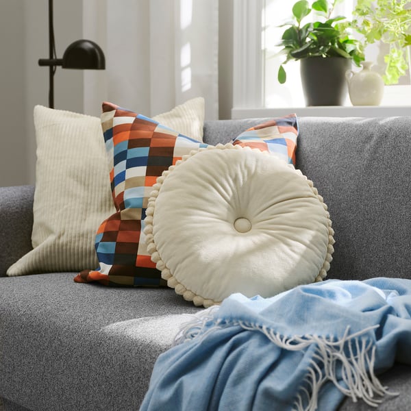 SYRENBUSKE Coussin, beige clair, 36 cm