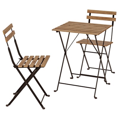 TÄRNÖ Table+2 chaises, extérieur, noir/teinté brun clair
