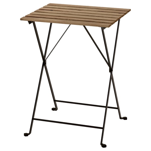TÄRNÖ Table, extérieur, noir/teinté brun clair, 55x54 cm