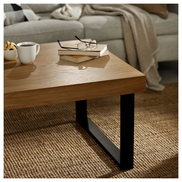 TARSELE Table basse, plaqué chêne/noir, 114x72 cm