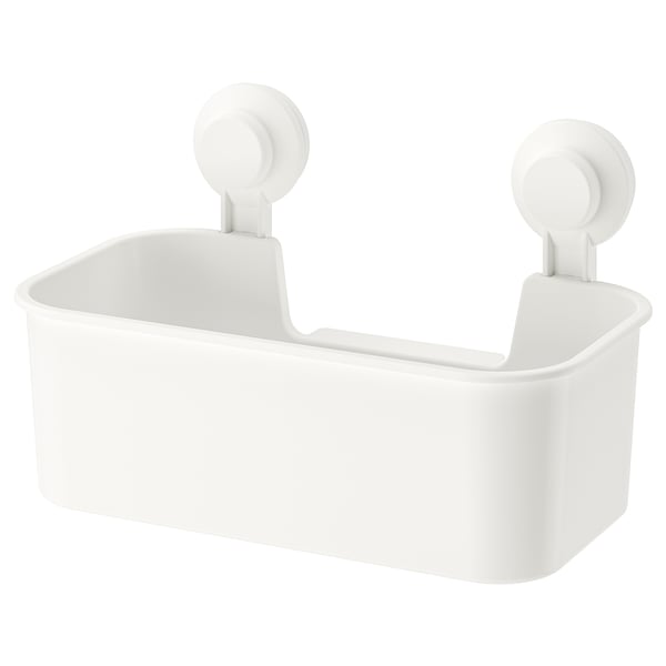 TISKEN Panier à ventouse, blanc