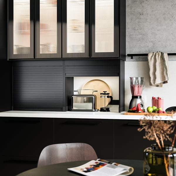 TITTEBO Rangement à rideau pr pt électro, noir, 60 cm