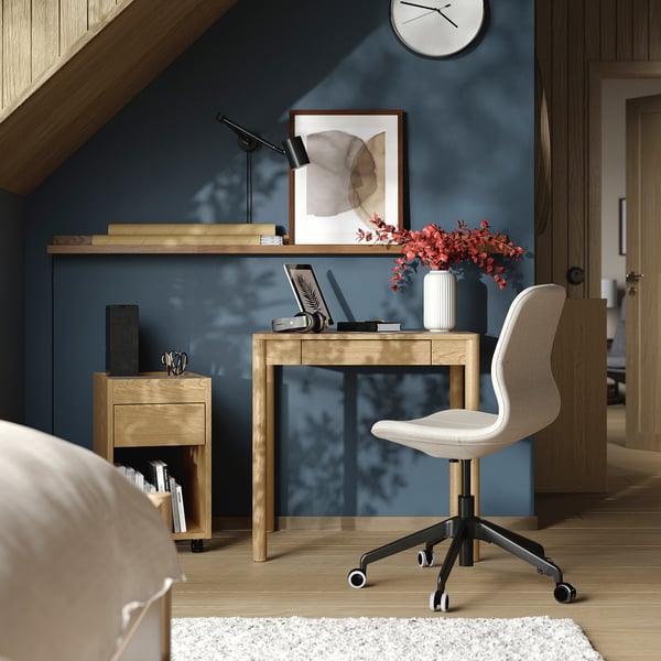 TONSTAD Bureau, plaqué chêne, 75x60 cm