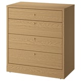 TONSTAD Commode 4 tiroirs, plaqué chêne, 82x47x90 cm