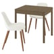 TONSTAD / GRÖNSTA Table et 2 chaises, brun plaqué chêne/blanc, 80/120x70 cm