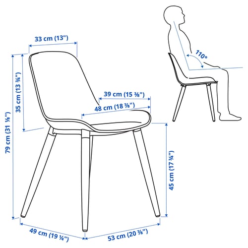 TONSTAD / GRÖNSTA Table et 4 chaises, placage chêne teinté brun gris, 150x80 cm
