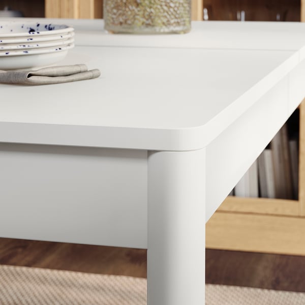 TONSTAD / TONSTAD Table et 4 chaises, blanc cassé/blanc cassé Fridtuna beige clair, 140/196x85 cm