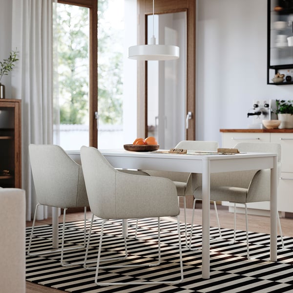 TONSTAD / TOSSBERG Table et 4 chaises, blanc cassé/Gunnared beige blanc, 150x80 cm