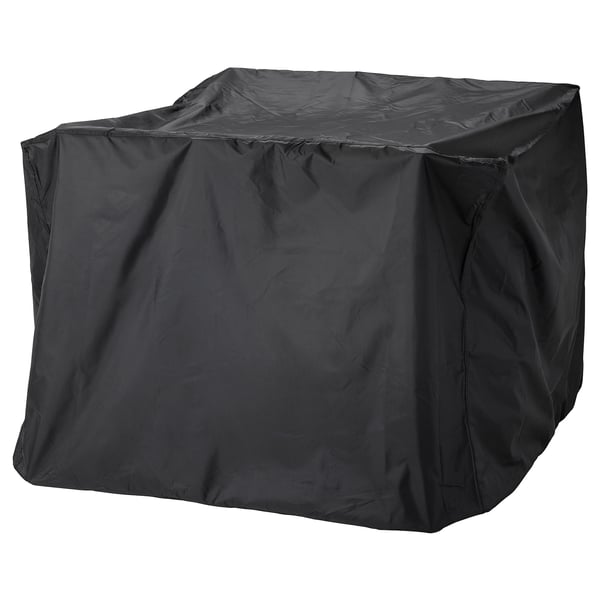TOSTERÖ Housse mobilier extérieur, ensemble table+chaises/noir, 145x145 cm