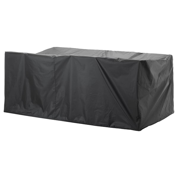 TOSTERÖ Housse pour meubles d'extérieur, ensemble table+chaises/noir, 260x148 cm