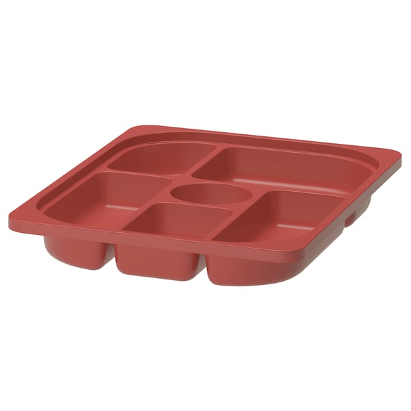 TROFAST Bac avec compartiments, rouge, 42x30x5 cm