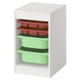 TROFAST Combinaison rangement bacs/plateaux, blanc rouge/vert clair, 34x44x56 cm