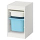 TROFAST Combinaison structure + bacs, blanc/bleu clair, 34x44x56 cm