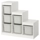 TROFAST Combinaison structure + bacs, blanc/gris, 99x44x94 cm