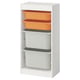 TROFAST Combinaison structure + bacs, blanc orange clair/gris, 46x30x94 cm